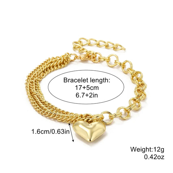 Women's Electroplated Alloy Multilayer Pearl Irregular Geometry Bracelet