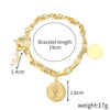 Women's Electroplated Alloy Multilayer Pearl Irregular Geometry Bracelet