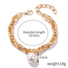 Women's Electroplated Alloy Multilayer Pearl Irregular Geometry Bracelet