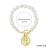 Women's Electroplated Alloy Multilayer Pearl Irregular Geometry Bracelet
