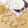 Women's Electroplated Alloy Multilayer Pearl Irregular Geometry Bracelet