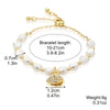 Women's Electroplated Alloy Multilayer Pearl Irregular Geometry Bracelet
