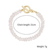 Women's Electroplated Alloy Multilayer Pearl Irregular Geometry Bracelet