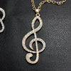 Women's Electroplated Alloy Note Pendant Necklace With Iron Chain Bridal Party Sweater Chain Jewelry