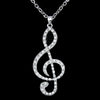Women's Electroplated Alloy Note Pendant Necklace With Iron Chain Bridal Party Sweater Chain Jewelry