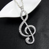 Women's Electroplated Alloy Note Pendant Necklace With Iron Chain Bridal Party Sweater Chain Jewelry