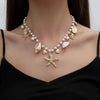 Women's Electroplated Alloy Starfish Pendant Necklace With Regular Chain Casual Minimalist Style