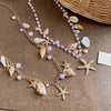 Women's Electroplated Alloy Starfish Pendant Necklace With Regular Chain Casual Minimalist Style