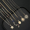 Women's Electroplated Alloy Yshaped Long Layered Necklace With Colorful Diamond Rose Starfish And Geometric Charms