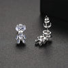 Women's Electroplated Copper Bear Earrings With Zircon Accents Fashion Animal Jewelry Wholesale