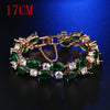 Women's Electroplated Copper Bracelet With Crystal And Colorful Zircon Drop Shape Floral Fashion Jewelry
