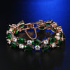 Women's Electroplated Copper Bracelet With Crystal And Colorful Zircon Drop Shape Floral Fashion Jewelry
