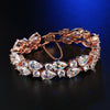 Women's Electroplated Copper Bracelet With Crystal And Colorful Zircon Drop Shape Floral Fashion Jewelry