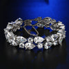 Women's Electroplated Copper Bracelet With Crystal And Colorful Zircon Drop Shape Floral Fashion Jewelry