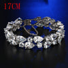 Women's Electroplated Copper Bracelet With Crystal And Colorful Zircon Drop Shape Floral Fashion Jewelry