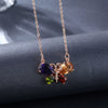 Women's Electroplated Copper Butterfly And Dragonfly Necklace Earrings Set With Colorful Crystal Zircon Pendant Natural Style Jewelry