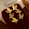Women's Electroplated Copper Butterfly Earrings With Stainless Steel Ear Needles Retro Animalinspired Insect Design Jewelry