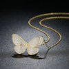 Women's Electroplated Copper Butterfly Pendant Necklace With Zircon Inlay And Ochain Elegant Insectinspired Jewelry