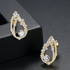 Women's Electroplated Copper Drop Earrings With Zircon Accents Elegant Fashion Jewelry