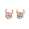 Women's Electroplated Copper Elk Antler Earrings With Snowflake Zircon And Stainless Steel Posts