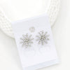 Women's Electroplated Copper Elk Antler Earrings With Snowflake Zircon And Stainless Steel Posts