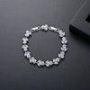 Women's Electroplated Copper Flower And Leaf Bracelet With Inlaid Zircon Fashion Jewelry