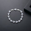 Women's Electroplated Copper Flower And Leaf Bracelet With Inlaid Zircon Fashion Jewelry