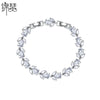 Women's Electroplated Copper Flower And Leaf Bracelet With Inlaid Zircon Fashion Jewelry