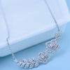 Women's Electroplated Copper Flower Branch Necklace With Clear Zircon Pendant And Cross Chain Fashion Jewelry