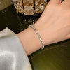 Women's Electroplated Copper Geometric Bracelet Adjustable Minimalist Fashion Bangle With Inlaid Detail