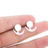 Women's Electroplated Copper Geometric Crescent Sun And Moon Drop Earrings With Minimalist Round Design For Wholesale Jewelry