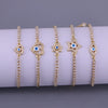 Women's Electroplated Copper Geometric Heart Bracelet Versatile Cold Style Devil's Eye Design Bracelet