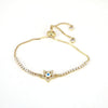 Women's Electroplated Copper Geometric Heart Bracelet Versatile Cold Style Devil's Eye Design Bracelet