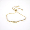 Women's Electroplated Copper Geometric Heart Bracelet Versatile Cold Style Devil's Eye Design Bracelet