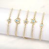 Women's Electroplated Copper Geometric Heart Bracelet Versatile Cold Style Devil's Eye Design Bracelet