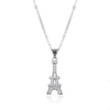 Women's Electroplated Copper Iron Tower Pendant Necklace With Cz Accent And Cross Chain Design