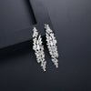 Women's Electroplated Copper Leaf Tassel Earrings With Zircon Accents Long Fashion Drop Earrings Jewelry