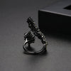 Women's Electroplated Copper Open Ring With Zircon Accents Adjustable Floral Geometric Fashion Jewelry