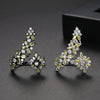 Women's Electroplated Copper Open Ring With Zircon Accents Adjustable Floral Geometric Fashion Jewelry