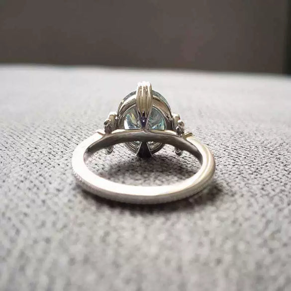 Women's Electroplated Copper Ring With White Zircon Inlay Floral Geometric Design Old Money Style Fashion Jewelry