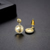Women's Electroplated Copper Star Stud Earrings With Zircon Inlay Elegant Fashion Jewelry