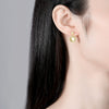 Women's Electroplated Copper Star Stud Earrings With Zircon Inlay Elegant Fashion Jewelry