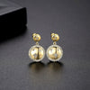 Women's Electroplated Copper Star Stud Earrings With Zircon Inlay Elegant Fashion Jewelry