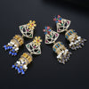 Women's Electroplated Copper Tassel Earrings With Zircon Inlay And Vintage Wind Chime Design Fashion Jewelry Wholesale