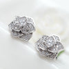 Women's Electroplated Copper Tulip Flower Earrings With Zircon Details And Steel Posts Fashion Floral Ear Jewelry
