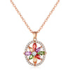 Women's Electroplated Copper Zircon Jewelry Set With Necklace And Earrings Micro Inlaid Full Diamond Style Bridal Two Piece Set