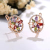 Women's Electroplated Copper Zircon Jewelry Set With Necklace And Earrings Micro Inlaid Full Diamond Style Bridal Two Piece Set