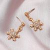 Women's Electroplated Geometric Snowflake Earrings With Micro Inlaid Zircon Festive Short Jewelry
