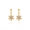Women's Electroplated Geometric Snowflake Earrings With Micro Inlaid Zircon Festive Short Jewelry