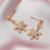 Women's Electroplated Geometric Snowflake Earrings With Micro Inlaid Zircon Festive Short Jewelry